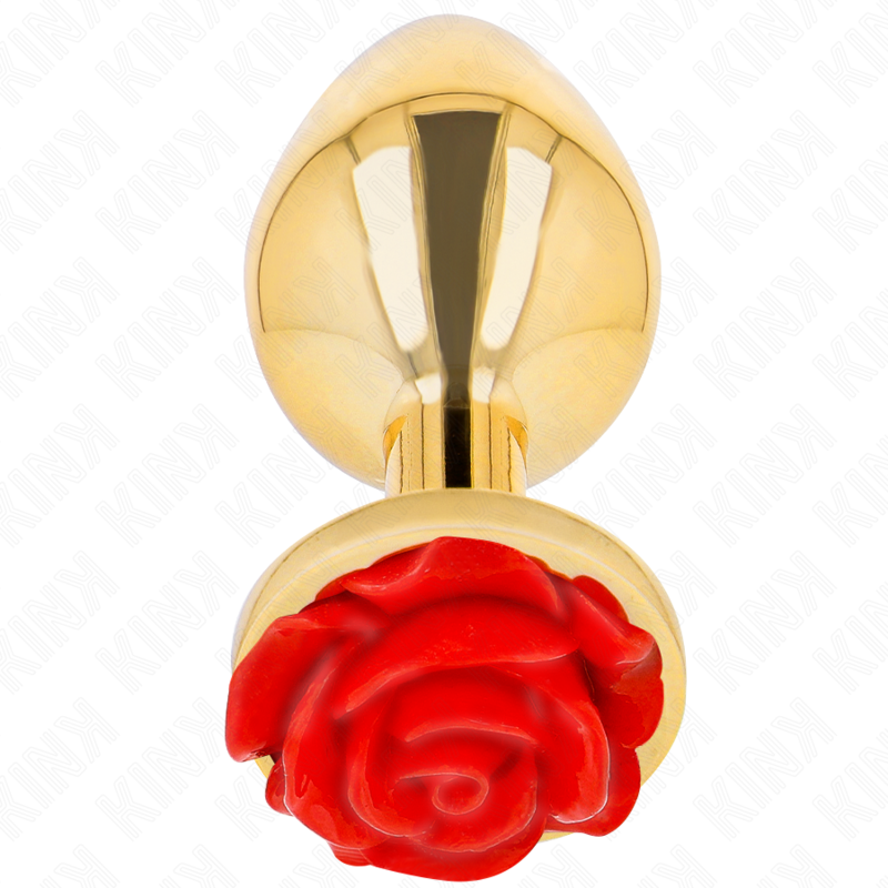 KINK - GOLD ANAL PLUG RED ROSE SIZE L