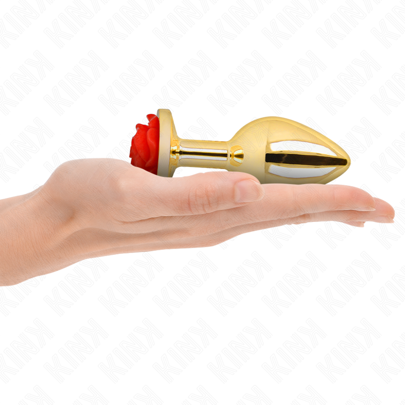 KINK - GOLD ANAL PLUG RED ROSE SIZE L