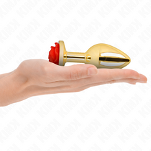 KINK - GOLD ANAL PLUG RED ROSE SIZE L