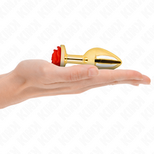 KINK - GOLD ANAL PLUG RED ROSE SIZE M