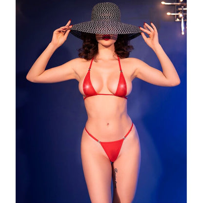Comprar Chilirose CR 4840 Micro Bikini Rojo S/M – Bikini Elegante Con Tul Brillante Para Comodidad Sensual-Noxtic