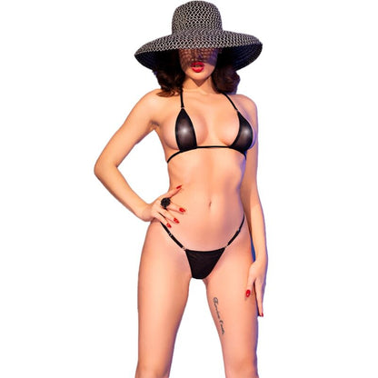 Comprar CHILIROSE CR 4840 Micro Bikini Negro S M – Diseño Elegante En Tul Brillante Para Comodidad Sensual-Noxtic