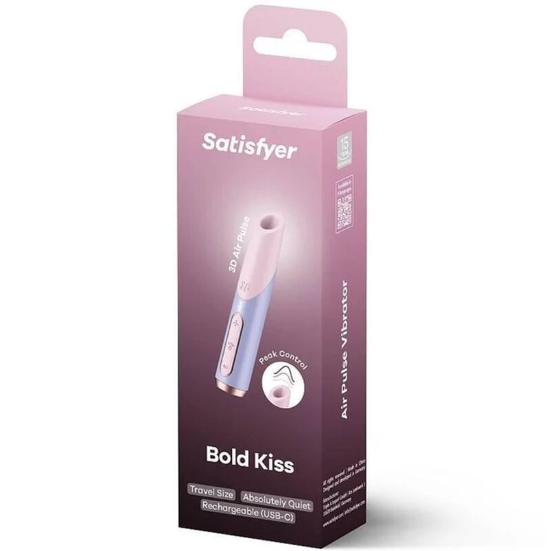 Comprar Satisfyer Bold Kiss Rosa Violeta – Masajeador Portátil Silencioso Con Modos de Presión de Aire-Noxtic