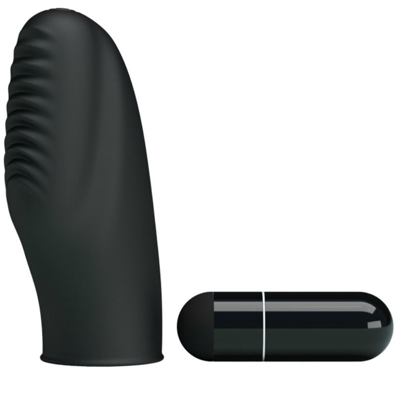 Comprar Pretty Love Flirtation Dedal Con Vibración Stanford Negro – Dedal Texturado De Silicona Para Placer Intenso-Noxtic
