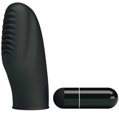 Comprar Pretty Love Flirtation Dedal Con Vibración Stanford Negro – Dedal Texturado De Silicona Para Placer Intenso-Noxtic