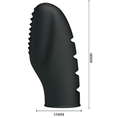Comprar Pretty Love Flirtation Dedal Con Vibración Stanford Negro – Dedal Texturado De Silicona Para Placer Intenso-Noxtic