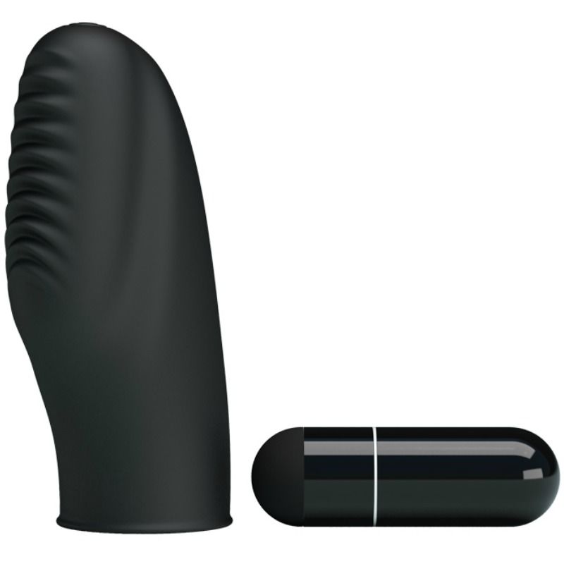 Comprar Pretty Love Flirtation Dedal Con Vibración Stanford Negro – Dedal Texturado De Silicona Para Placer Intenso-Noxtic