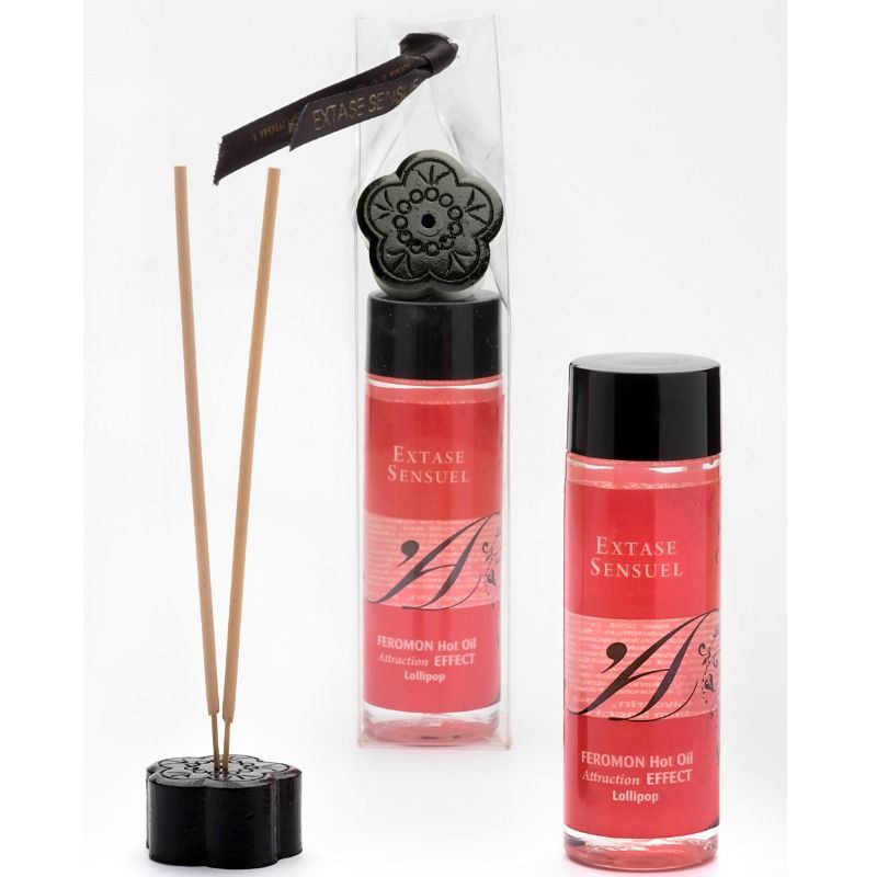 Comprar EXTASE SENSUAL Aceite Masaje Efecto Calor Con Feromonas 100 ML – Aceite Hidratante Con Sabor A Piruleta Para Piel Suave-Noxtic