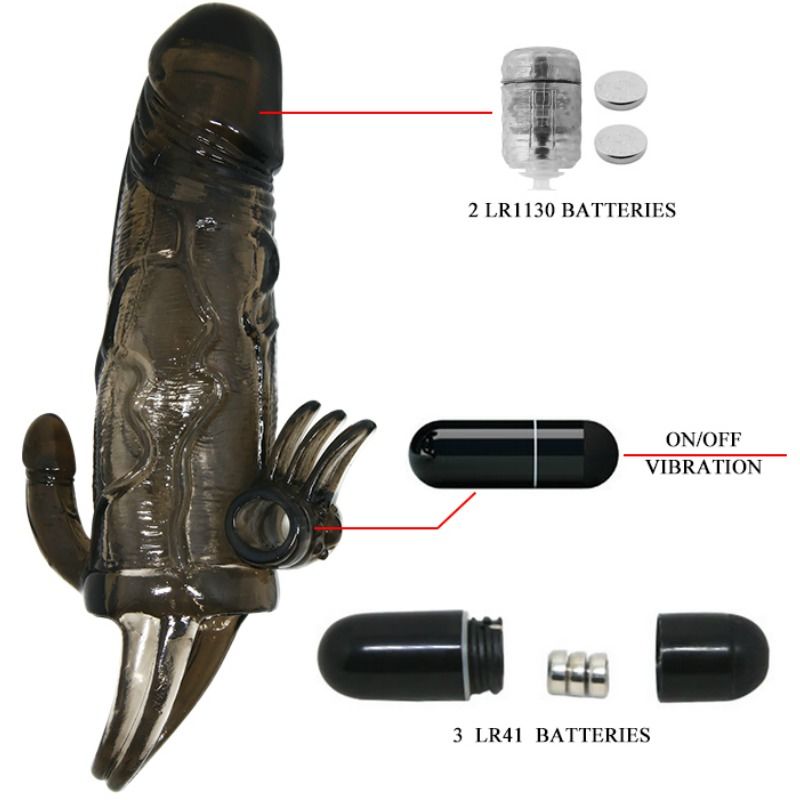 Comprar BAILE Brave Man Funda Vibradora Negra – Estimulación Dual Para Mayor Placer Compartido-Noxtic