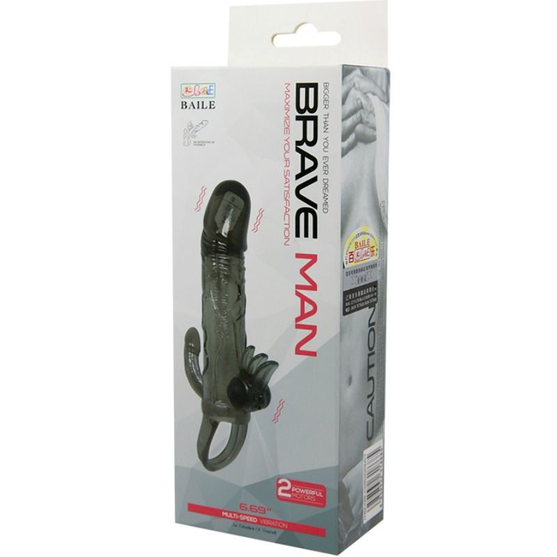 Comprar BAILE Brave Man Funda Vibradora Negra – Estimulación Dual Para Mayor Placer Compartido-Noxtic