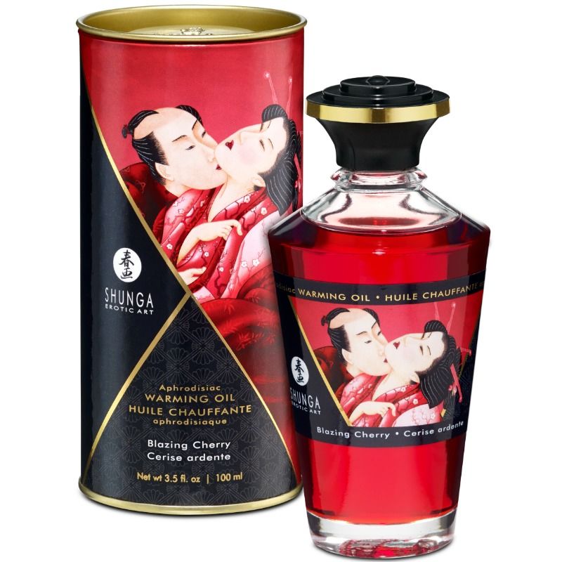 Comprar Shunga Aceite Masaje Efecto Calor Sabor Cereza 100 Ml – Aceite Aromático Para Relajación Profunda-Noxtic