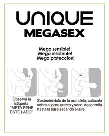 UNIQ - MEGASEX SENSITIVE CONDOMS WITH GARTER BELT LATEX-FREE 3 UNITS