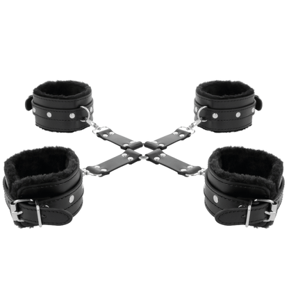 Comprar DARKNESS Esposas De Cuero Negro – Diseño Confortable Para Juegos De Dominación-Noxtic