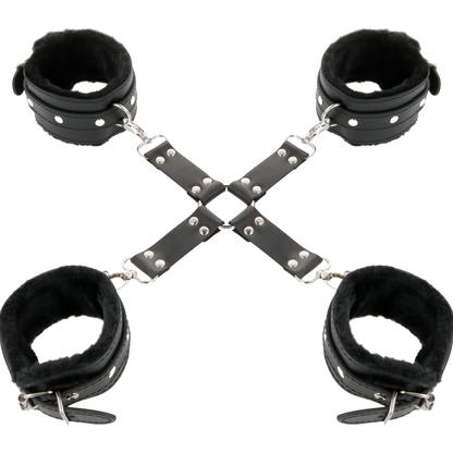 Comprar DARKNESS Esposas De Cuero Negro – Diseño Confortable Para Juegos De Dominación-Noxtic