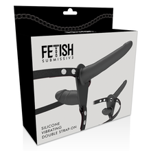 FETISH SUBMISSIVE HARNESS - DOBLE PENETRACIÓN VIBRADOR NEGRO-FETISH SUBMISSIVE HARNESS-Noxtic