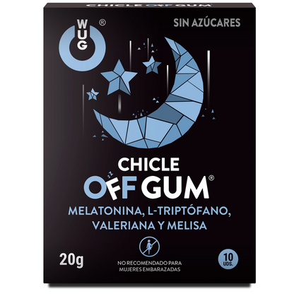 Comprar WUG GUM Off Chicle Valeriana Triptófano Melisa Y Melatonina – Chicle Relaxante Para Mejorar El Sueño-Noxtic