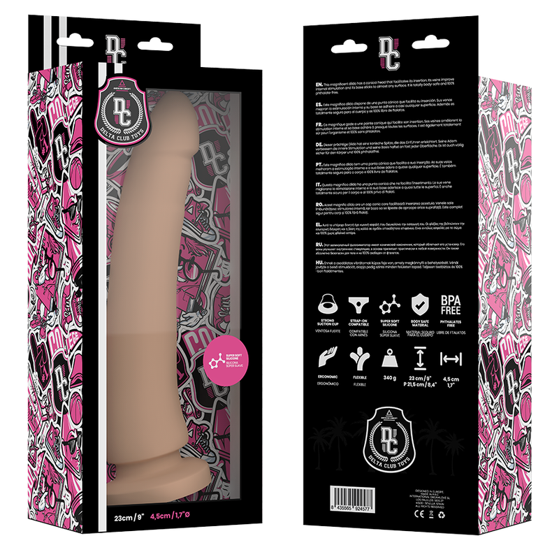 DELTA CLUB - DILDO REALISTA NATURAL SILICONA MEDICA 23 CM -O- 4.5 CM-DELTACLUB-Noxtic