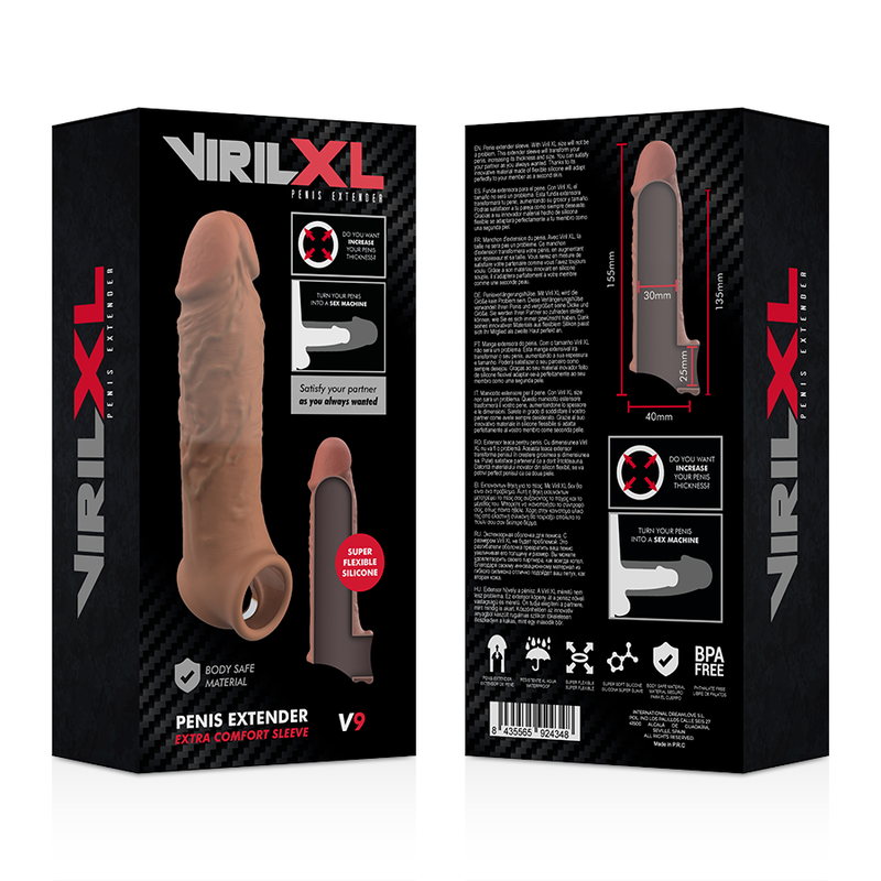 Comprar VIRILXL Extensión Liquid Silicone V9 Marrón – Silicona Médica Suave Para Mayor Comodidad-Noxtic