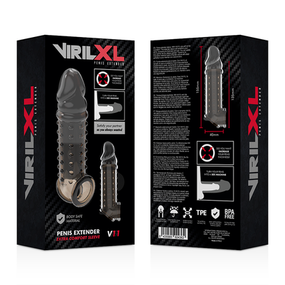 Comprar VIRILXL Extensión Y Funda V11 Negro – Diseño Innovador Para Aumentar Placer Y Grosor-Noxtic